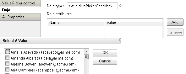 dojo 属性の設定